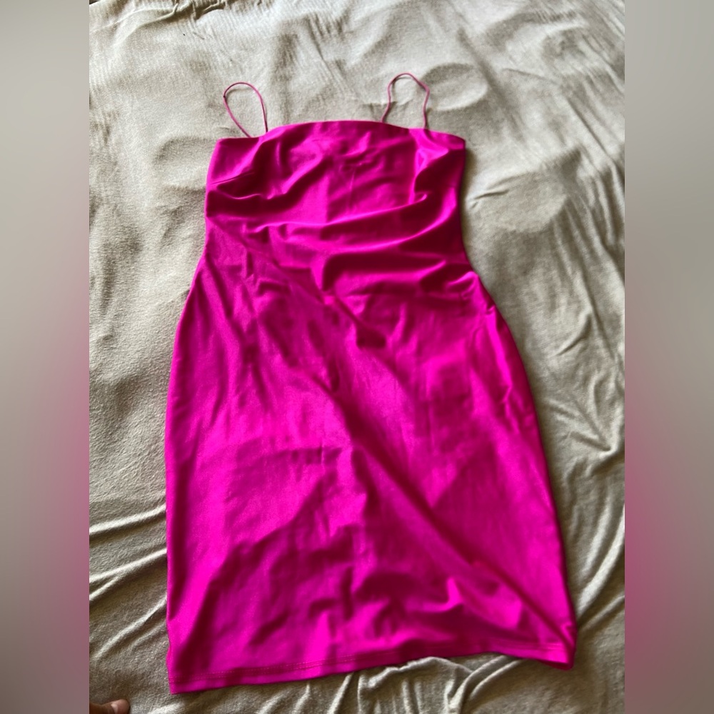Pink Slip Dress with Spaghetti Straps for Cocktail